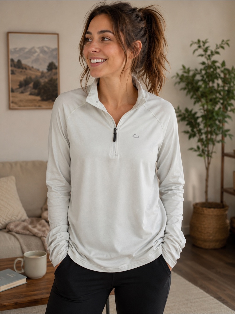 Paradox Light Gray Quarter-Zip Pullover